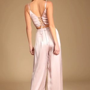 Lulus 2 piece satin jumpsuit